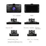 APEMAN Full HD 1080P Dashcam Autokamera Video Recorder mit 170° Weitwinkelobjektiv, 3 Zoll LCD-Bildschirm, WDR, Bewegungserkennung, Parkmonitor, Loop-Aufnahme, Nachtsicht und G-Sensor - 8