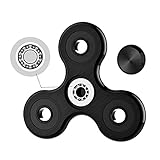 Fidget Spinner, helect Fidget Hand Spinner Hundespielzeug Kugellager aus Edelstahl mit hoher Geschwindigkeit mit Korpus aus Aluminium (tri-spinner) – Schwarz - 2