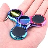 Fidget Spinner Hand Spinner Quimat LED Licht AN Finger Spielzeug EDC 18 Modi Blinken Perfekt für Kind Erwachsene hilft Anti-Angst Konzentration um Langeweile Stress zu lindern Hochgeschwindigkeit (Farbig/Regenbogen) - 2