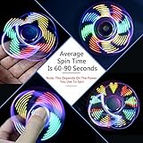 Fidget Spinner Hand Spinner Quimat LED Licht AN Finger Spielzeug EDC 18 Modi Blinken Perfekt für Kind Erwachsene hilft Anti-Angst Konzentration um Langeweile Stress zu lindern Hochgeschwindigkeit (Farbig/Regenbogen) - 4