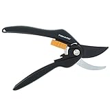 Fiskars Bypass-Gartenschere für frische Äste und Zweige, Antihaftbeschichtet, Hochwertige Stahl-Klingen, Länge 20 cm, Schwarz/Orange, SingleStep, P26, 1000567 - 3