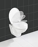 Wenko 21905100 WC-Sitz Secura Comfort - mit 5 cm Sitzerhöhung und Absenkautomatik, Kunststoff - Duroplast, Weiß - 5
