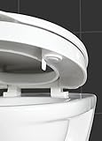Wenko 21905100 WC-Sitz Secura Comfort - mit 5 cm Sitzerhöhung und Absenkautomatik, Kunststoff - Duroplast, Weiß - 6