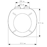 Toilettensitz mit Absenkautomatik und Edelstahlscharnieren - Toilettendeckel Klodeckel Waterdrops WC-Sitz aus hochwertigem MDF oder Duroplast - 6