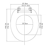 WOLTU WS2348-1 WC Sitz Toilettendeckel, MDF-Holzkern, aus Zink verchromt Scharniere, WC Deckel Toilettenbrille (hemp love) - 6