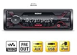 Sony DSX-A410BT MP3 Autoradio mit Bluetooth, NFC, USB, AUX Anschluss und iPod/iPhone Control rote beleuchtung - 3