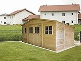 Gartenhaus München - 4,14 x 3,20 Meter aus 19mm Blockbohlen - 2