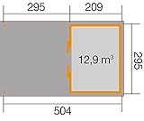 weka Lounge-Haus 225 A Gr. 1, natur, 21 mm, Schiebetür, Lounge 300 cm, ohne RW - 2