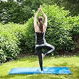 Proworks Große Premium Yogamatte Gepolstert & Rutschfest für Fitness Pilates & Gymnastik mit Tragegurt in Blau - [Maße 183cm Länge 60cm Breite] - Phtalatfrei - 4