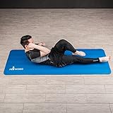 Proworks Große Premium Yogamatte Gepolstert & Rutschfest für Fitness Pilates & Gymnastik mit Tragegurt in Blau - [Maße 183cm Länge 60cm Breite] - Phtalatfrei - 5