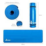 Proworks Große Premium Yogamatte Gepolstert & Rutschfest für Fitness Pilates & Gymnastik mit Tragegurt in Blau - [Maße 183cm Länge 60cm Breite] - Phtalatfrei - 7