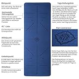 YAWHO Yogamatte Hochwertige TPE ist Rutschfest Eco Freundlichen Material Das SGS Zertifiziert Maße: 183 cm X 66 cm Höhe 0.6 cm, Design Hilfslinien, Licht, Umweltfreundlich, Langlebig (Blue) - 2