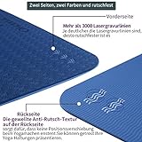 YAWHO Yogamatte Hochwertige TPE ist Rutschfest Eco Freundlichen Material Das SGS Zertifiziert Maße: 183 cm X 66 cm Höhe 0.6 cm, Design Hilfslinien, Licht, Umweltfreundlich, Langlebig (Blue) - 3