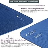 YAWHO Yogamatte Hochwertige TPE ist Rutschfest Eco Freundlichen Material Das SGS Zertifiziert Maße: 183 cm X 66 cm Höhe 0.6 cm, Design Hilfslinien, Licht, Umweltfreundlich, Langlebig (Blue) - 3