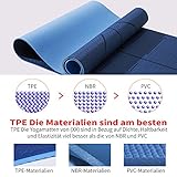 YAWHO Yogamatte Hochwertige TPE ist Rutschfest Eco Freundlichen Material Das SGS Zertifiziert Maße: 183 cm X 66 cm Höhe 0.6 cm, Design Hilfslinien, Licht, Umweltfreundlich, Langlebig (Blue) - 4