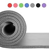 Reehut 12mm NBR Gymnastikmatte + Tragegurt Extra-Dick Rutschfest Phthalatenfrei Unisex Sportmatte für Yoga Pilates Fitness Gymnasitk, 181 x 61 cm（Grey） - 5