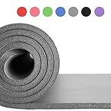 Reehut 12mm NBR Gymnastikmatte + Tragegurt Extra-Dick Rutschfest Phthalatenfrei Unisex Sportmatte für Yoga Pilates Fitness Gymnasitk, 181 x 61 cm（Grey） - 5