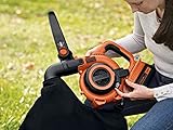 Black+Decker Akku Laubbläser und Sauger GWC3600L20 mit Häcksler und 17,5l Fangsack / Schnelles Umschalten von Laubsauger zu Bläser / Mit Power Select Funktion / Mit 36V Lithium-Ionen-Akku und 2,0 Ah - 5