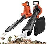 Black+Decker Laubsauger und Bläser GW3030 mit Häcksler, 50l Fangsack und Zweithandgriff / Variable Blasgeschwindigkeit bis 418km/h / 14 m³/Min Saugleistung / Rückenschonende Benutzung - 3