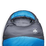Lumaland Outdoor Schlafsack Mumienschlafsack, 230 x 80 cm, inklusive Packsack, 50 x 25 cm gepackt, blau - 3