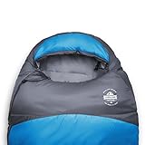 Lumaland Outdoor Schlafsack Mumienschlafsack, 230 x 80 cm, inklusive Packsack, 50 x 25 cm gepackt, blau - 3