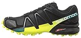 Salomon Herren Speedcross 4 Traillaufschuhe, Schwarz (Black/Everglade/Sulphur Spring), 43 1/3 EU - 5