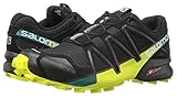 Salomon Herren Speedcross 4 Traillaufschuhe, Schwarz (Black/Everglade/Sulphur Spring), 43 1/3 EU - 6