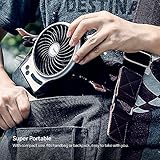 EasyAcc Mini Desktop USB Ventilator Personal Fan mit 2600 mAh aufladbarer Batterie Akku LED-Licht Beweglicher 3 Einstellbare Geschwindigkeiten für Indoor und Outdoor Aktivitäten - Schwarz - 7