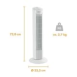 Tecvance Säulenventilator, Turmventilator in weiß | 90° Oszillierender Ventilator mit 3 Geschwindigkeitsstufen | Tower-Ventilator mit Timer mit Zeitschalter von 0 - 120 min - 3